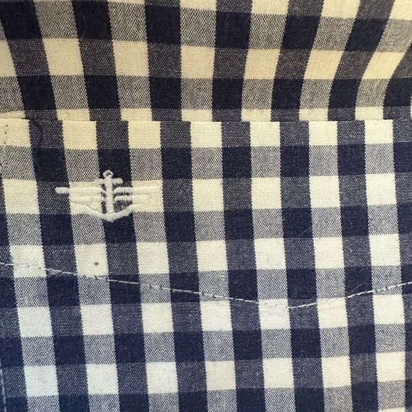 Men’s Dockers NWOT navy and white checked long sleeve button down, size XL - Picture 6 of 6